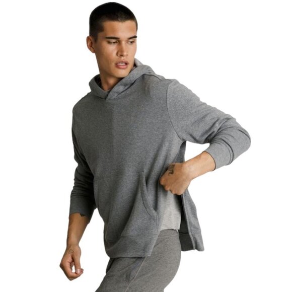 Kit and Ace men’s  pullover grey drawstring fleece hoodie with side zipper M/L - Picture 8 of 16